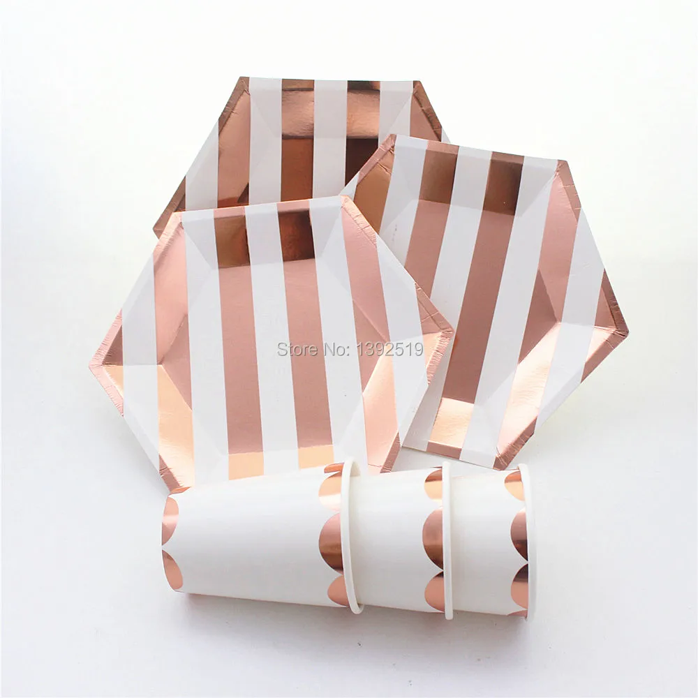 Оптовая продажа дешевые металлические бумажные тарелки из розового золота