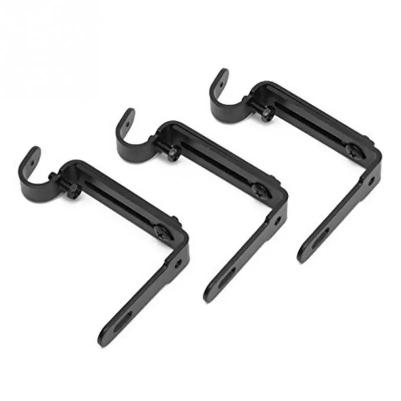 3 шт./компл. Шторы кронштейны штанги черный Heavy Duty Держатель Прочный напольный штатив с регулируемой высотой Шторы стержень настенные кронштейны с винтовой крюк полюс 906