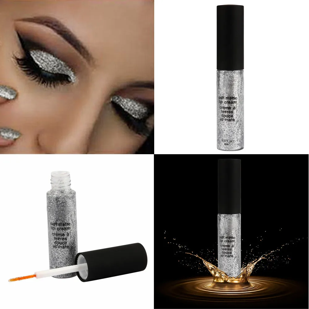 Металлические дымчатые тени для век водостойкие блестящие жидкие подводки глаз