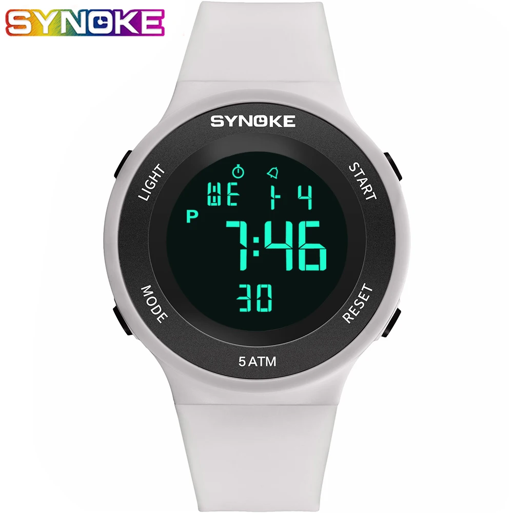 SYNOKE Led часы цифровые женские часы женские модные белые водонепроницаемые наручные часы электронные женские часы для бега на открытом воздухе