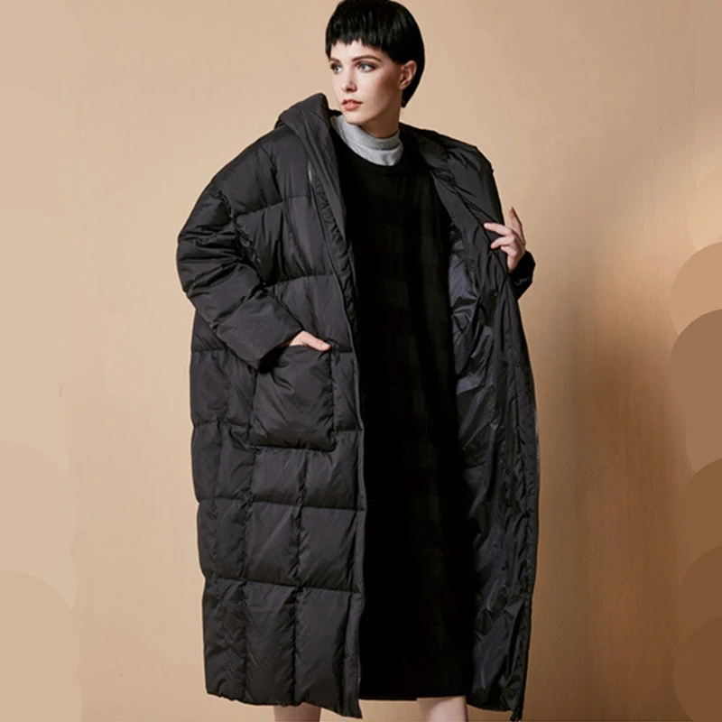 (TopFurMall) европейские зимние женские парки пуховые пальто с капюшоном Женская