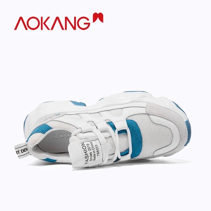 Женские кроссовки на платформе AOKANG черные из сетчатого материала