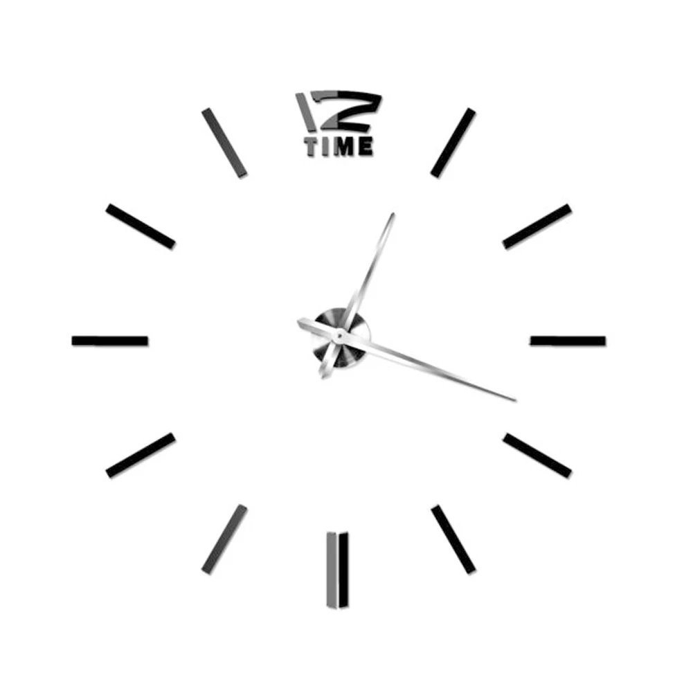 Fai-Da-Te модно Гранде Orologio da Parete комплект 3D Specchio Superficie Adesivo