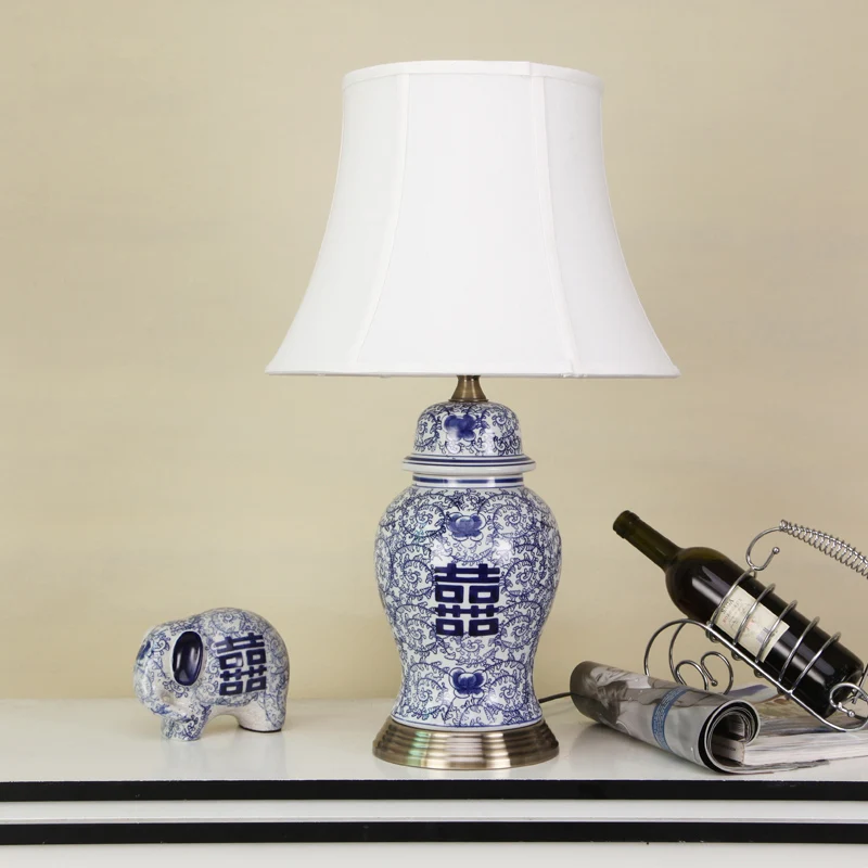 Китайская антикварная гостиная кабинет ретро Винтажная настольная лампа