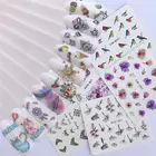 10 видов стилей мороженоекошкачерный и белый лук ногтей арт водные переводные наклейки DIY Советы