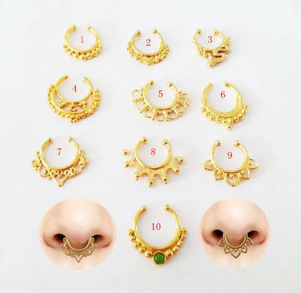 10 шт. кольцо для носа argollas para la nariz Индия индийское в нос поддельные 14 г кольцо|argollas