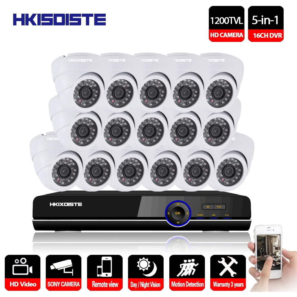 Камера видеонаблюдения hkixdiche камера ночного видения 16 каналов AHD 1080P DVR Sony 1200TVL HD HDMI