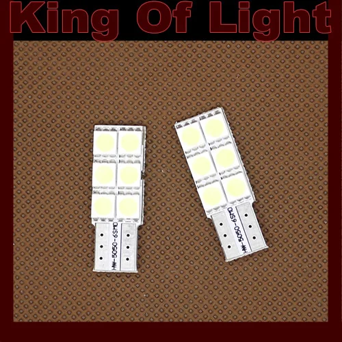 2 шт. Автомобильные светодиодные лампы 194 W5W 6smd T10 с клиновидным цоколем 6