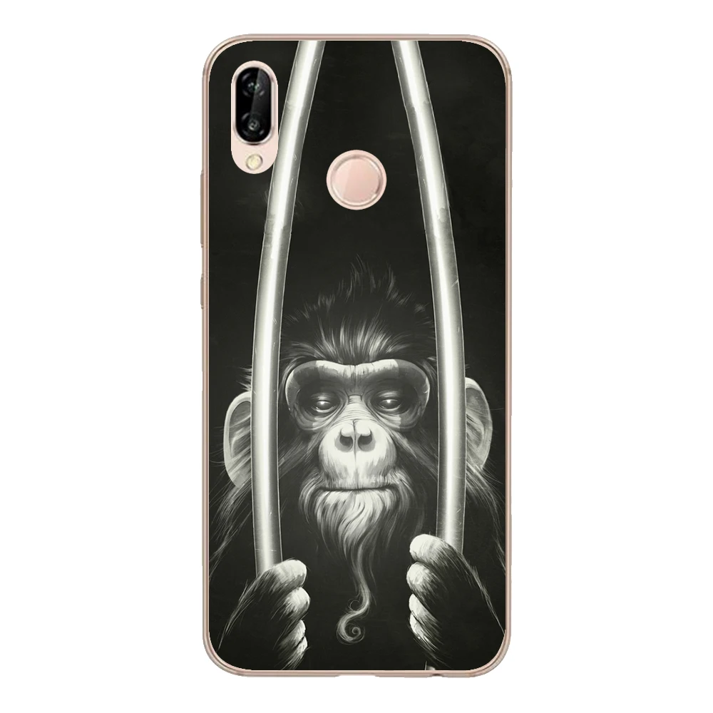 Для Huawei P20 Lite чехол 5 84 &quotМягкий ТПУ силиконовый Funda очки для курения обезьяна Nova 3e
