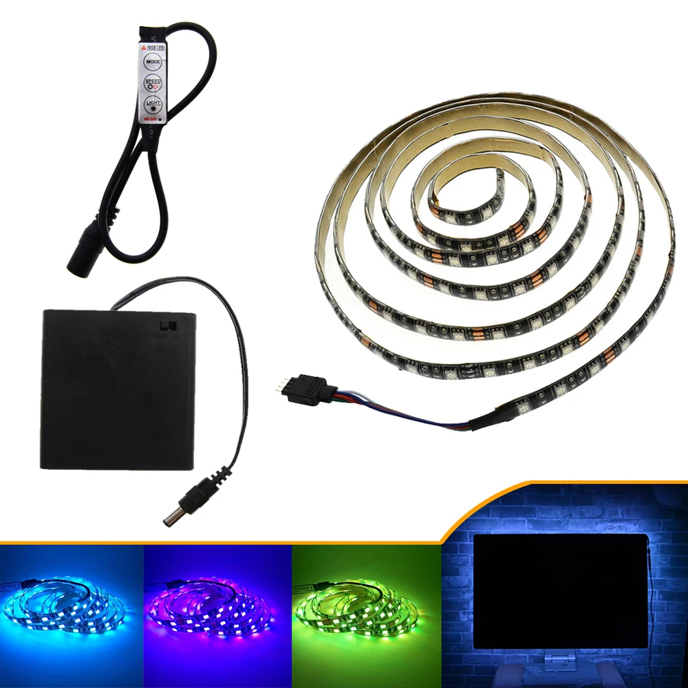 Светодиодная лента 5050 RGB черный PCB 5V IP20/IP65 водонепроницаемая освещение DIY
