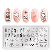 1pc nail stamping plate template animal fruit dog cat unicorn feather flower leaf stamp nail stamping plates for nail polish