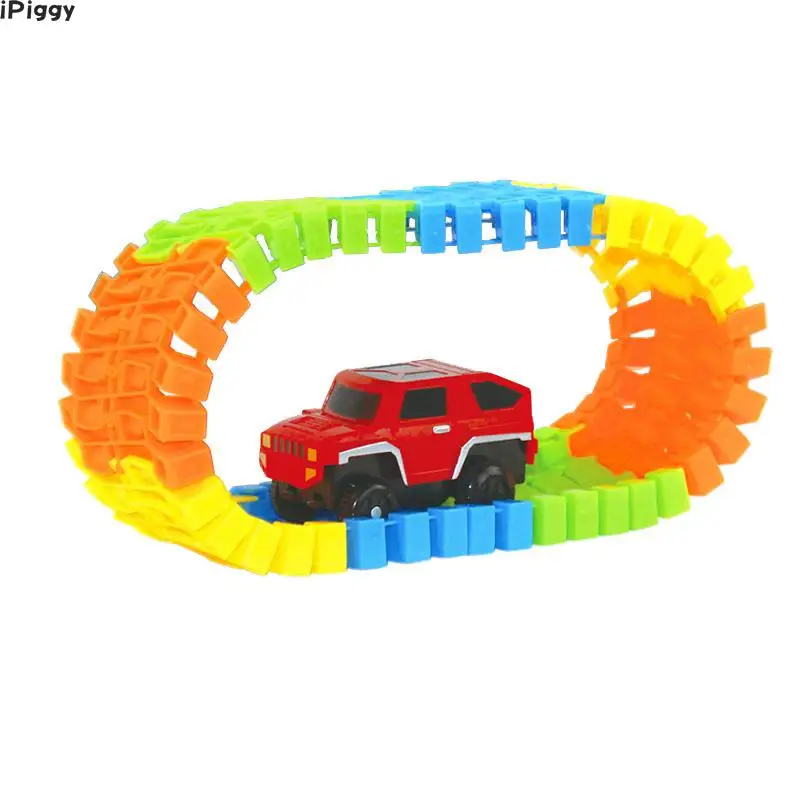 iPiggy Miraculous Glowing Race Track Bend Flex Flash in the Dark Assembly Car Toy 44/100/220/240pcs Glow Tracks Set Truck | Игрушки и