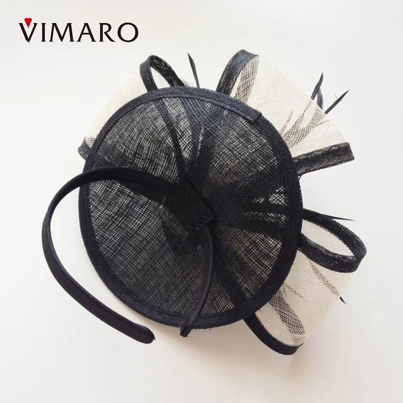 Дамы fascinators Черный Sinamay Для женщин Женские аксессуары для волос элегантный цветок