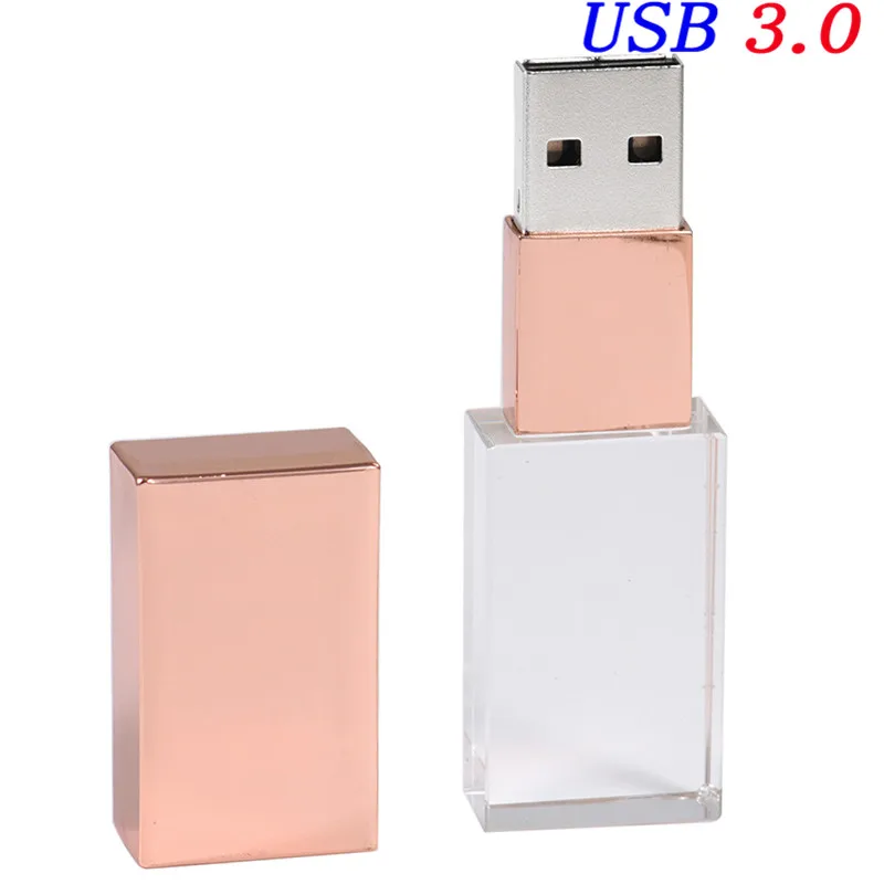 rose gold JASTER USB 3,0 модный Кристальный стиль USB флеш-накопитель USB 4GB 16GB 32GB 64GB Подарочный флеш-накопитель cle usb(более 10 шт бесплатный логотип - Цвет: rose gold