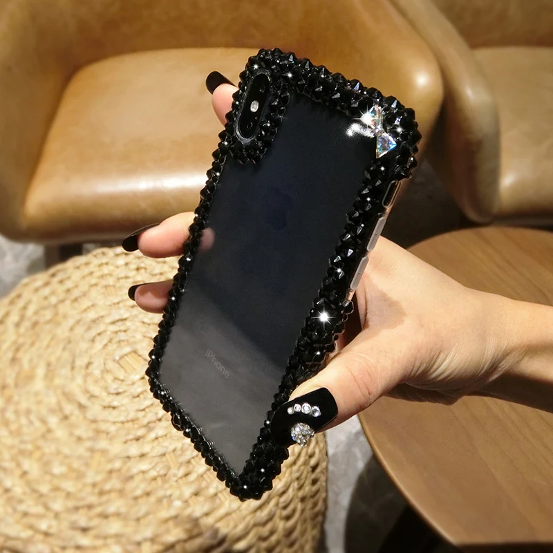 Роскошный Шикарный чехол со стразами и рамкой для IPhone X XS Max XR 6 6s 7 8 Plus мягкие чехлы