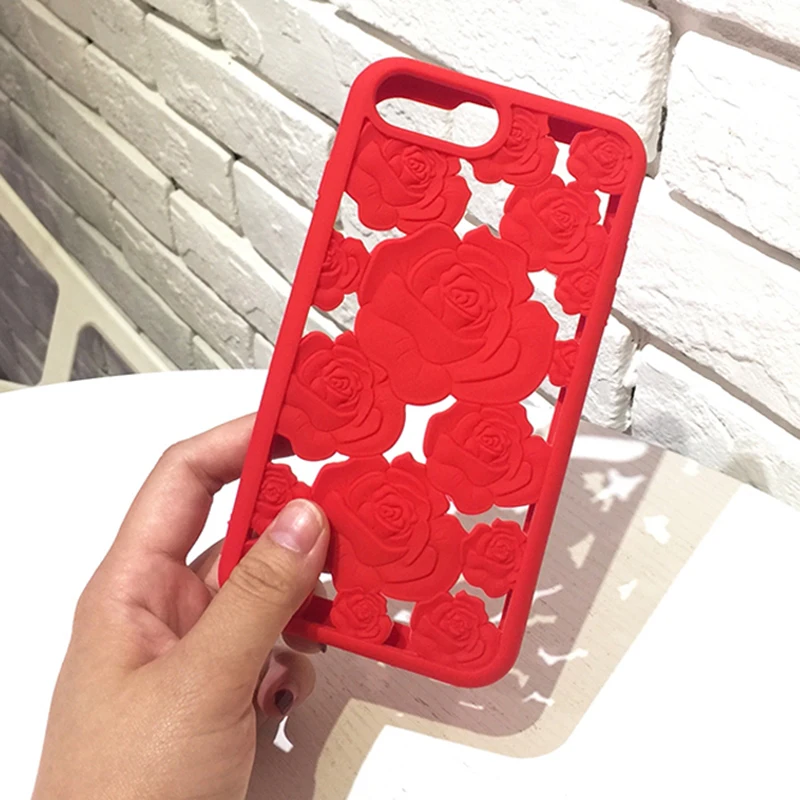 Новейший 3D полая Роза мягкий силиконовый для мобильных телефонов Чехол Apple iphone 8