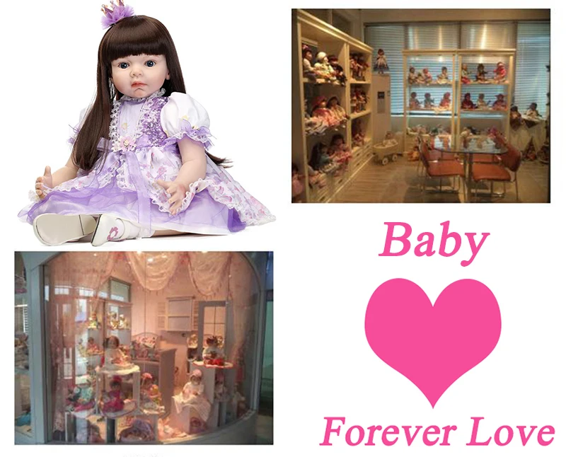 Преследовать 28 &quot/70 см черные волосы красиво Reborn для маленьких девочек куклы