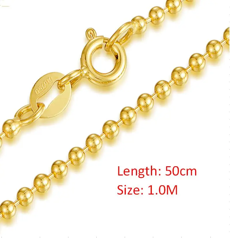 O Chain 50CM 1m Aazuo настоящий бриллиант 18 К желтое золото Ins queen Золотая монета Круглый свободный кулон ожерелье подаренный для женщин Au750 40-60 см - Цвет камня: O Chain 50CM 1m