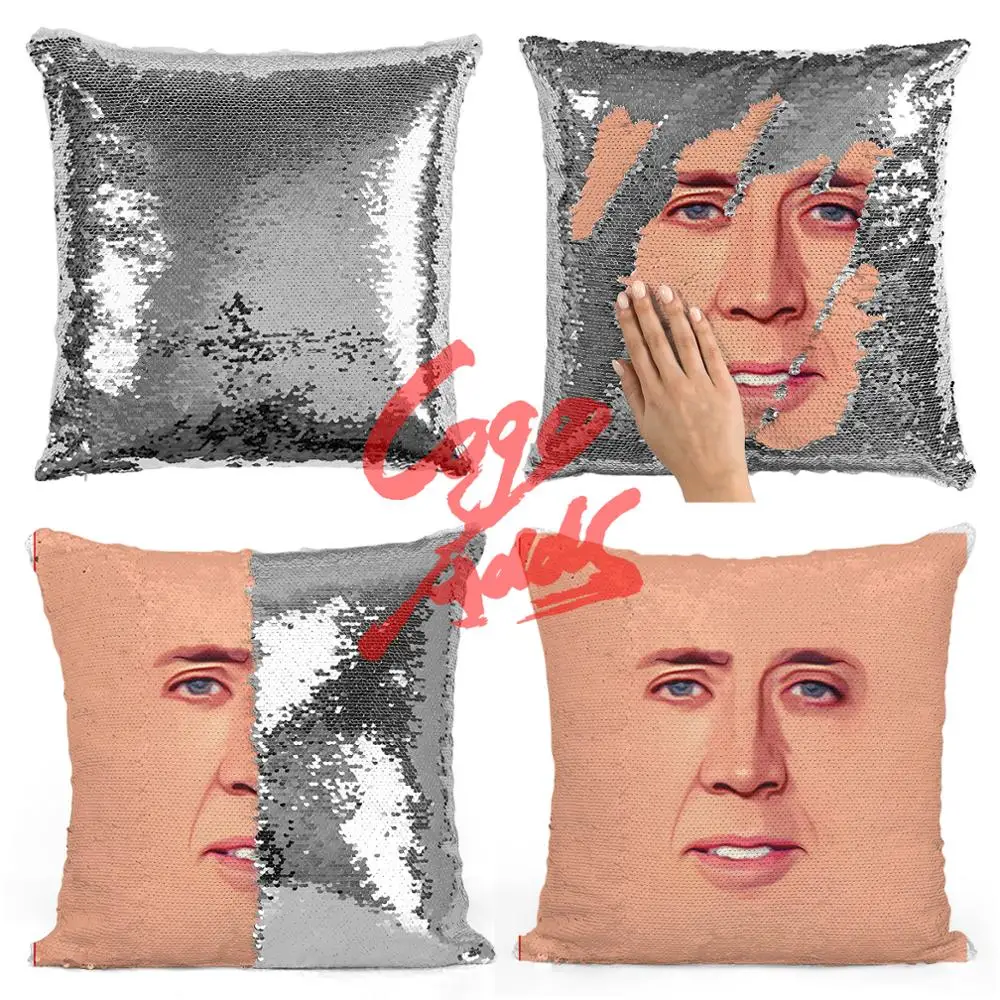 Николя клетка Подушка Чехол sequin Уход за кожей лица два цвета волшебная кружка