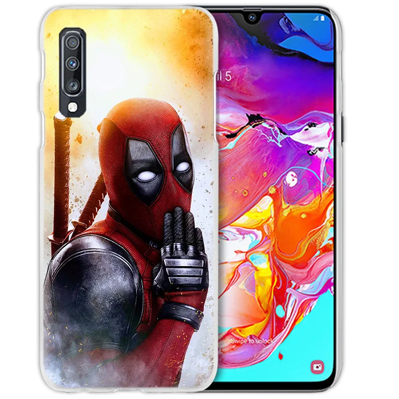Фильма «Дэдпул»; рубашки с изображением Человека-паука чехол для samsung Galaxy A50 A70 A80 A20e A60 A40 A30 A20 A10 A8 A6 плюс A9 A7 жесткий чехол для телефона из поликарбоната с Coque