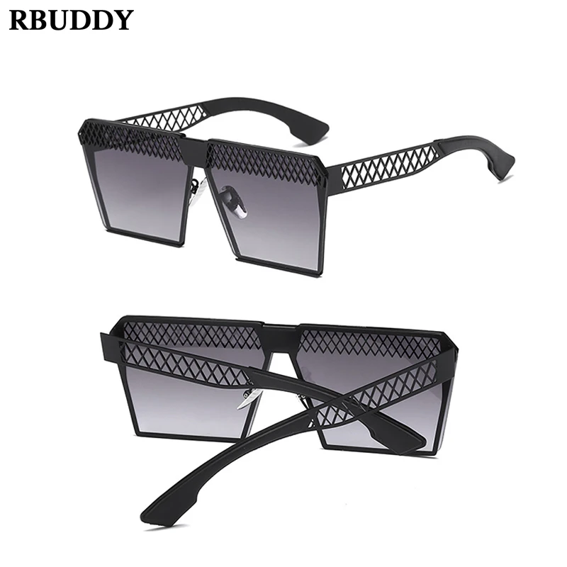 RBUDDY негабаритные ажурные солнцезащитные очки для женщин квадратная прозрачная