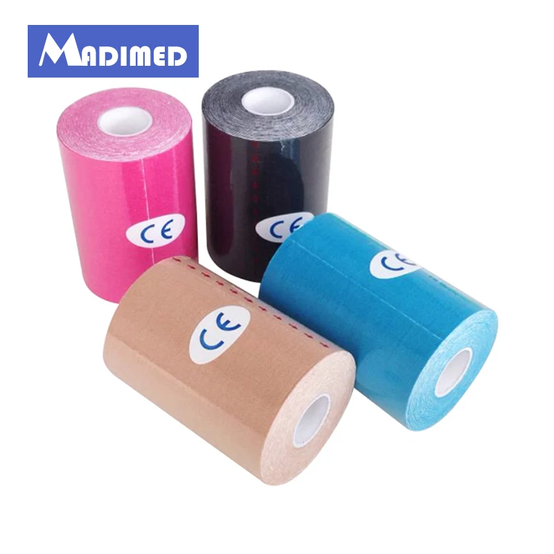 MADIMED Muscl1Rolls/лот 10 см х 5 м хлопок кинезиологическая лента эластичная клейкая мышечная терапевтическая лента Спортивная бандажная кюретка евро чашка