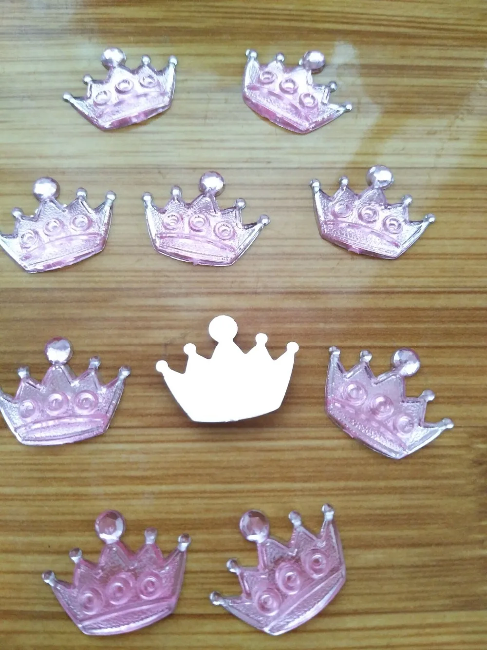 1000 шт./лот розовые/синие/прозрачные акриловые стразы в форме короны для Baby Shower