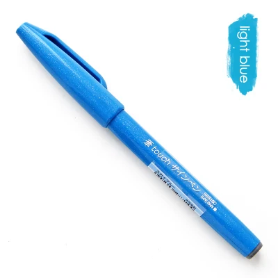 light blue 1 шт., японская специальная ручка, ручка, кисть, Цветной маркер, ручка для рисования, художественные принадлежности для скрапбукинга, школьные канцелярские принадлежности - Цвет: light blue