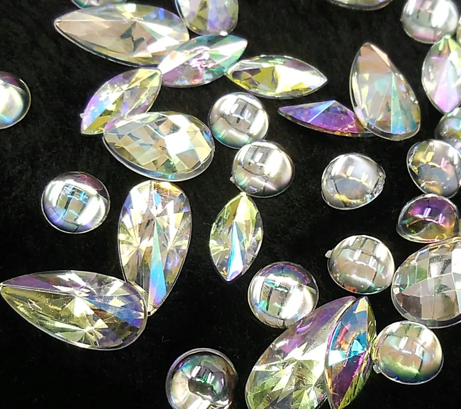 Удивительные AB смешанные формы камни и Кристаллы Стразы палка на пасту