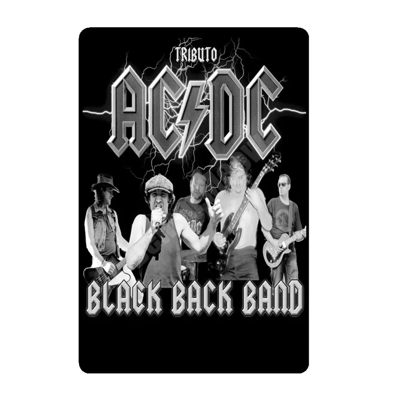 D 20x30 см ACDC винтажные металлические жестяные вывески для бара, кафе, паба, казино, домашний декор, тарелки в стиле ретро, музыкальная доска, художественный плакат, рок наклейки на стену N264 - Цвет: D