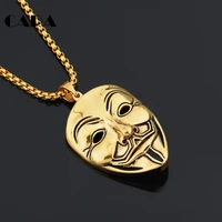 new arrival well polished 316l stainless steel necklace pendant v killer mask fashion jewelry necklace for men cagf0152