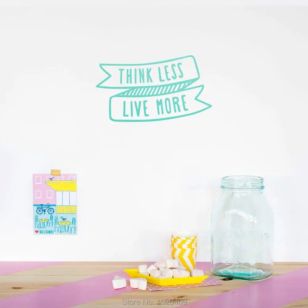 Think less live more wall stickers Nordic ins vinyl babies wall sticker decorative decal stickers kids room F51