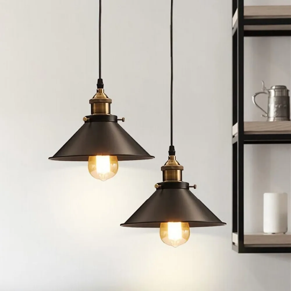 Iluminación nórdica Vintage, accesorios de decoración para Loft de diseñador danés con portalámparas de cobre E27 para tienda de ropa y restaurante