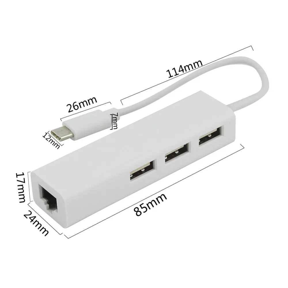 USB 3 1 Type C концентратор порта сплиттер с Ethernet адаптер RJ45 Lan Сетевой для смартфонов