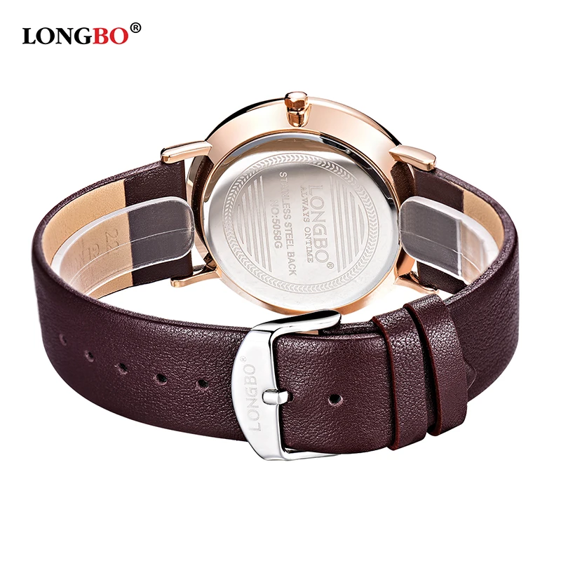 Reloj Mujer LONGBO простые женские часы модные кварцевые водонепроницаемый кожаный