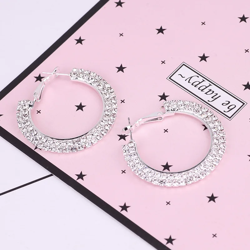 

More than European and American popular row c shape earrings small circle exaggerated claw chain atmosphere earrings