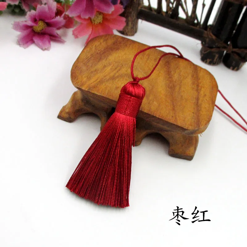Jujube red 10 шт./партия, 5,5 см, полиэстер, шелковая кисточка, отделка, ручная работа, швейная ткань, короткая челка, кисточки для ювелирных изделий, самодельная занавеска, аксессуары - Цвет: Jujube red