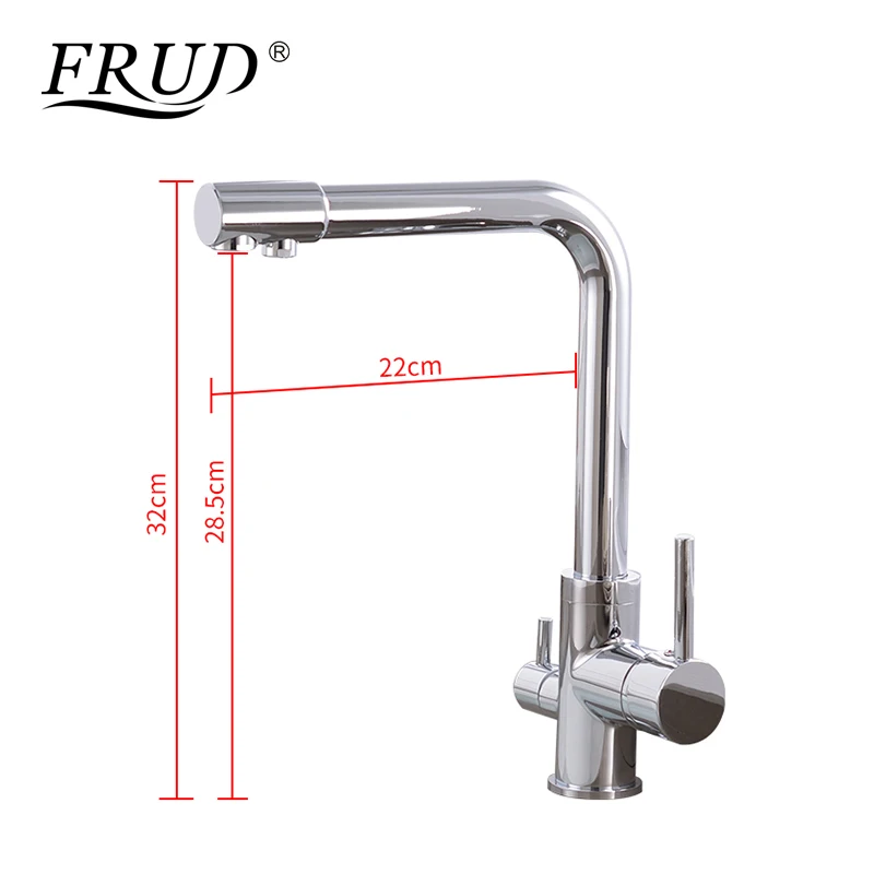 FRUD Новое поступление хром Чистая Вода Кухня Раковина кран поворотный носик