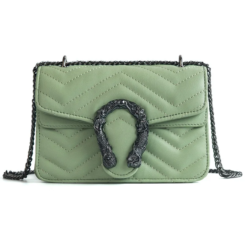 Designer Shoulder Bag Quality PU leather Messenger snake head square bag ladies hand bags Fashion Rhombus chain package | Багаж и сумки