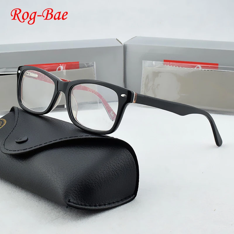 

2019 RogBae Brand Glasses Frame Women Vintage Optical Glasses Frame Men Spectacles Design Acetate Frame Computer Eyeglasses 5228