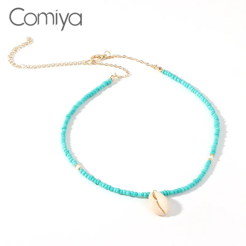 Comiya корейские ожерелья для Чехол женский кулон Feminino Bijoux акриловые бусины ожерелье Макси индийская ромашка