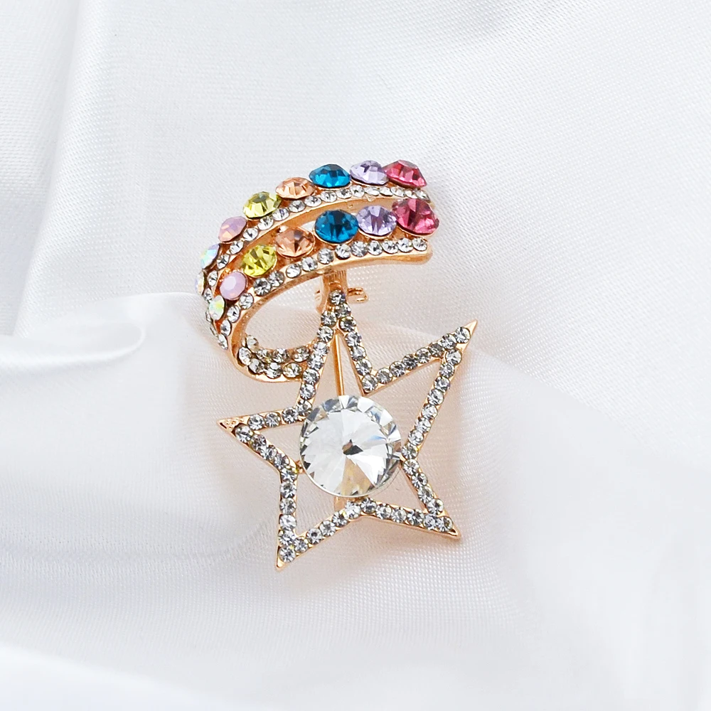 Zhen томоми простой пирсинг пентаграмма Кристалл шарф корсаж пряжки брошь Шпильки