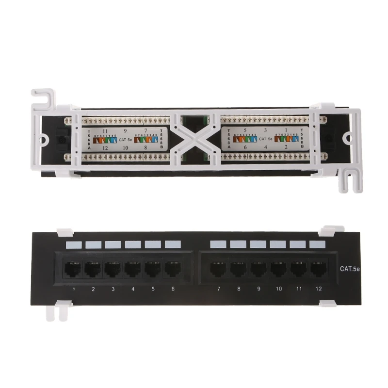 12 Port CAT5 CAT5E Patch Panel RJ45 Networking Wall Mount Rack Bracket | Компьютеры и офис