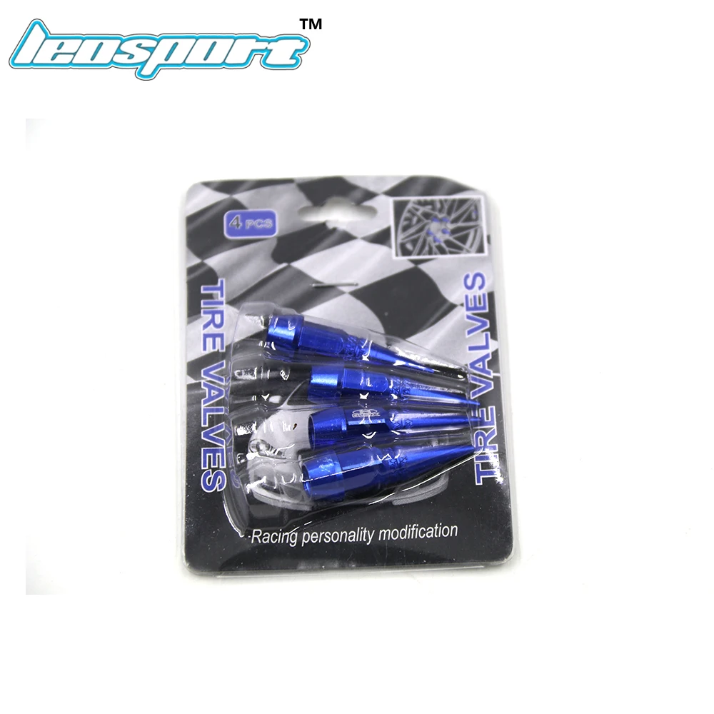 Leosport-4pcs длина 45 мм гоночный кованый Алюминиевый клапан стволовых колпачков колеса диски универсальные Синий Серебряный черный золотой красный черный