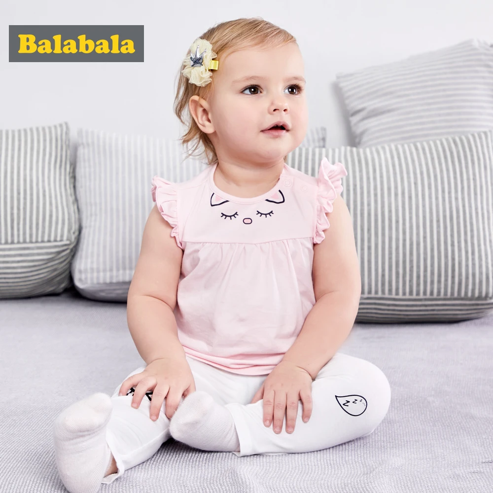 Balabala для новорожденных футболка маленьких девочек детская одежда 2018 летнее