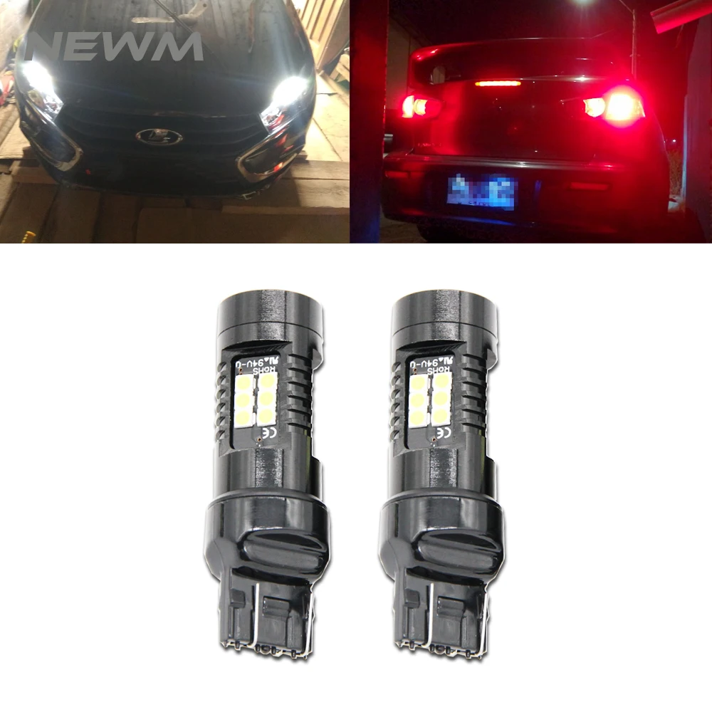 Автомобильные светодиодные лампы T20 7440 7443 Canbus OBC T15 W16W LED 1156 S25 светодиодный 1157 3156