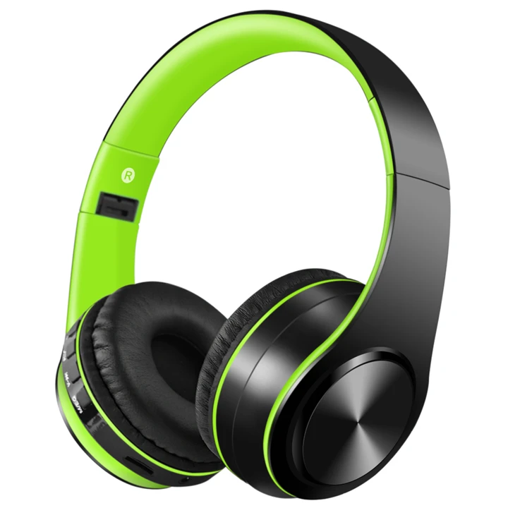 Зеленый NFUNGYK Bluetooth наушники бас спортивные наушники Поддержка TF AUX с микрофоном для ПК мобильного телефона лучшие беспроводные наушники - Цвет: Зеленый
