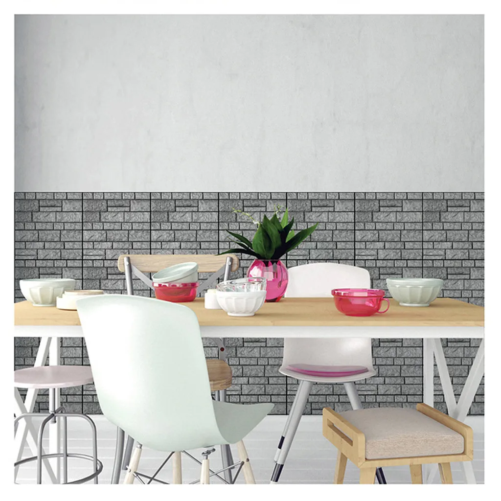 3D наклейки для украшения дома на стену бумажный камень рустикальный постер