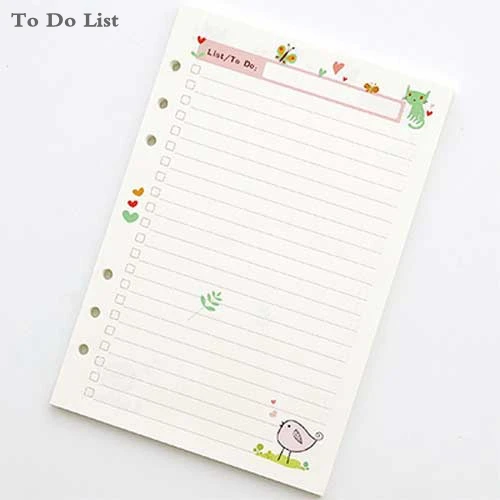 To Do List Милый мультфильм Nulti цвет блокнот Наполнитель Бумаги A5/A6 цвет внутренний Core планировщик внутри страницы подарок канцелярские принадлежности - Цвет: To Do List