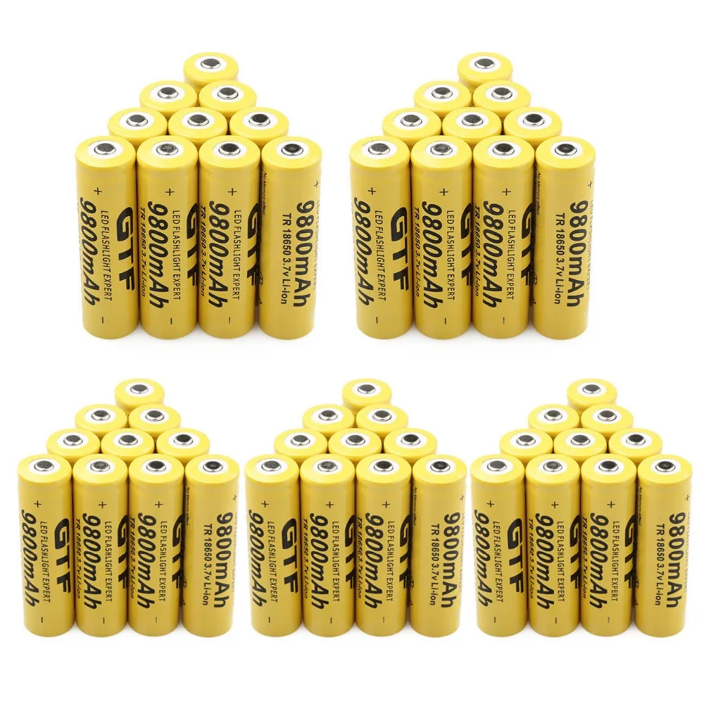 GTF 18650 аккумулятор 3 7 V 9800 mAh литий ионная аккумуляторная батарея для фонарика